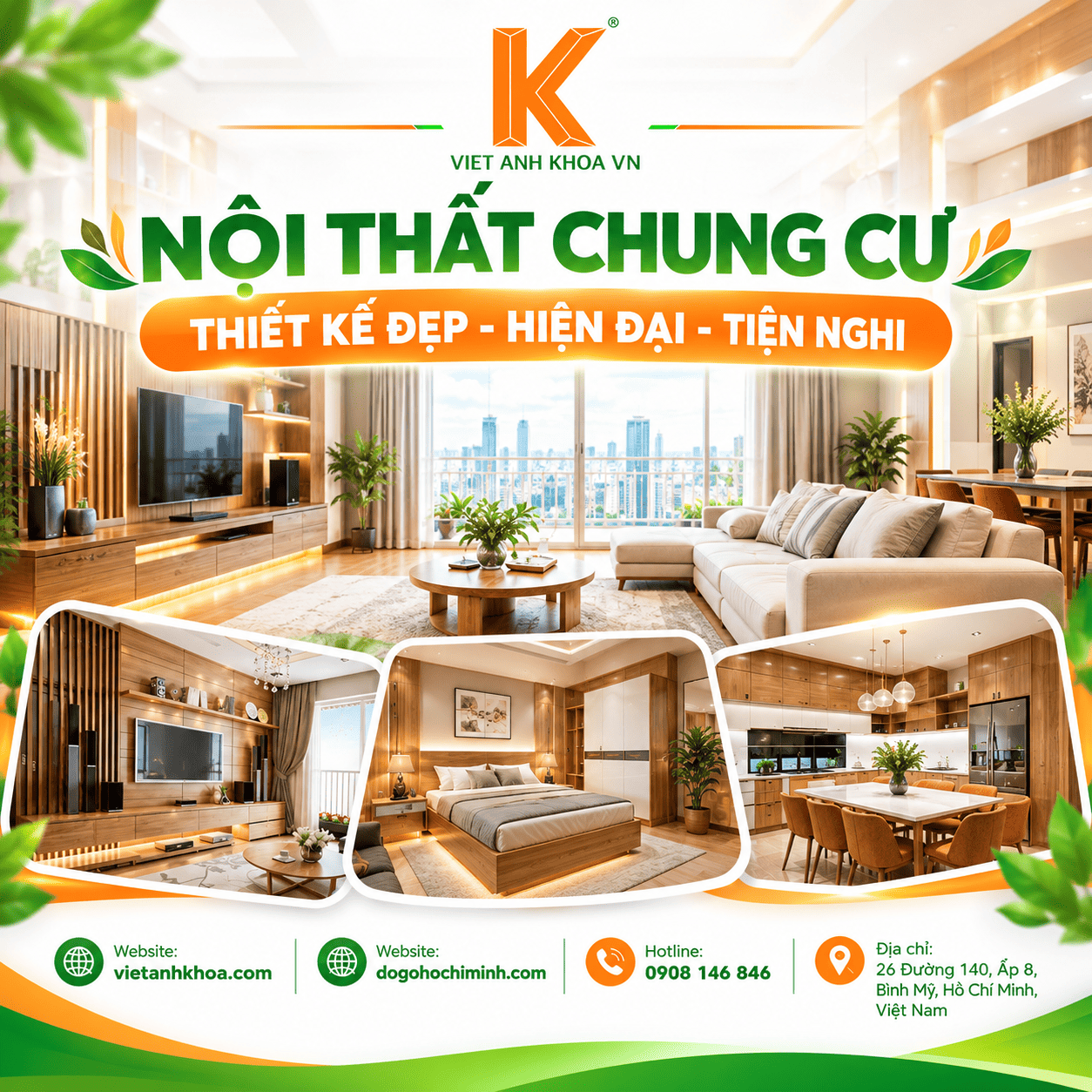 Nội Thất Chung Cư - Thiết Kế Đẹp - Hiện Đại - Tiện Nghi