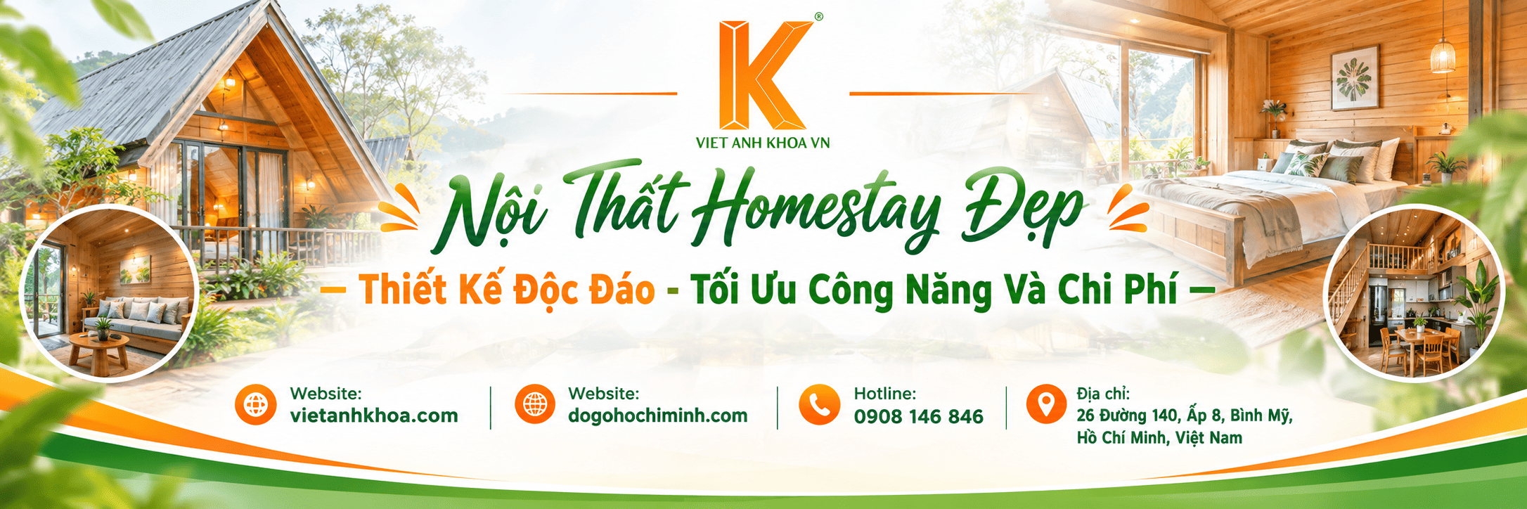 Nội Thất Homestay Đẹp - Hiện Đại - Thiết Kế & Thi Công Nội Thất Đồ Gỗ Việt Anh Khoa