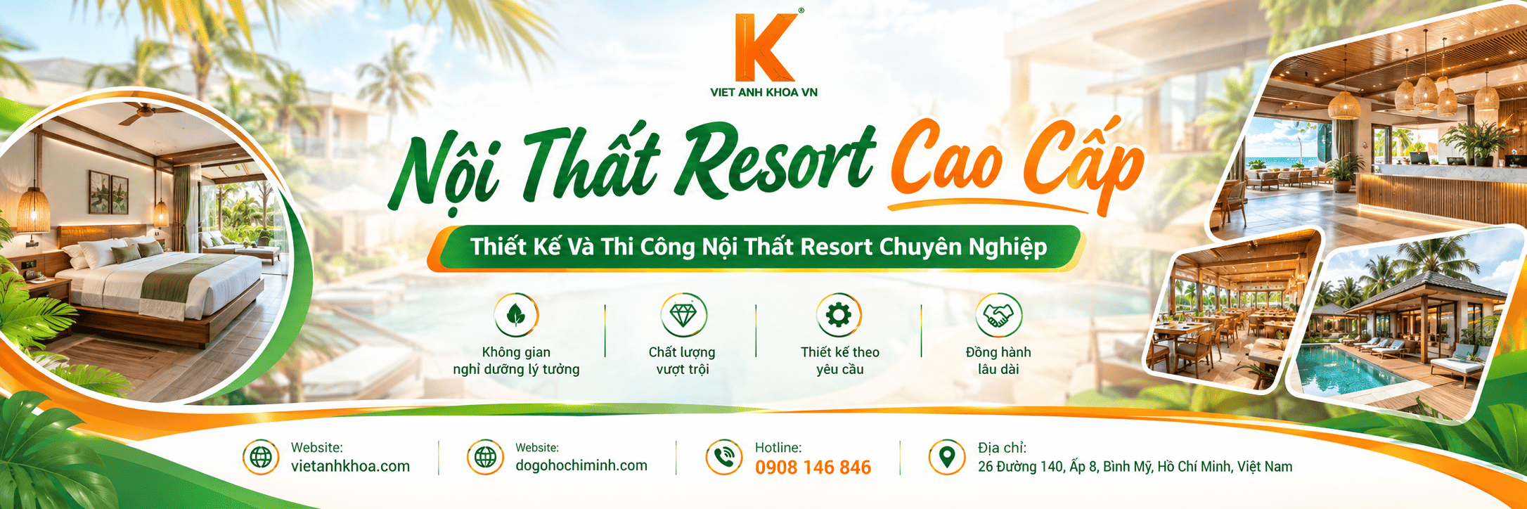 Việt Anh Khoa Thiết Kế Và Thi Công Nội Thất Resort Cao Cấp