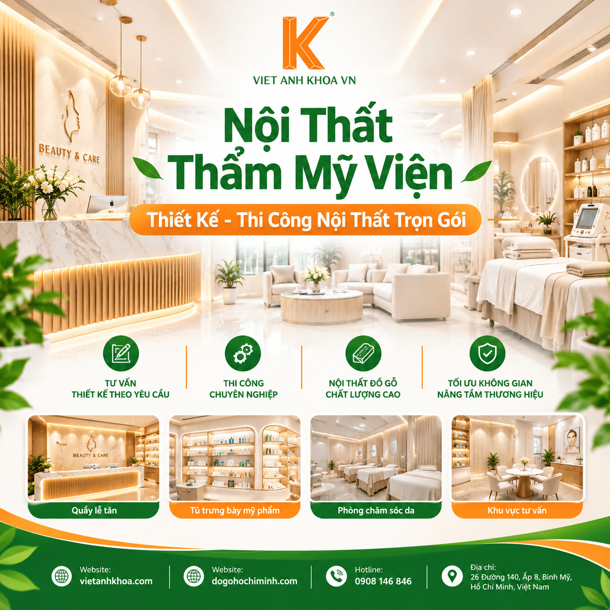 Nội Thất Thẩm Mỹ Viện - Thiết Kế - Thi Công Nội Thất Trọn Gói